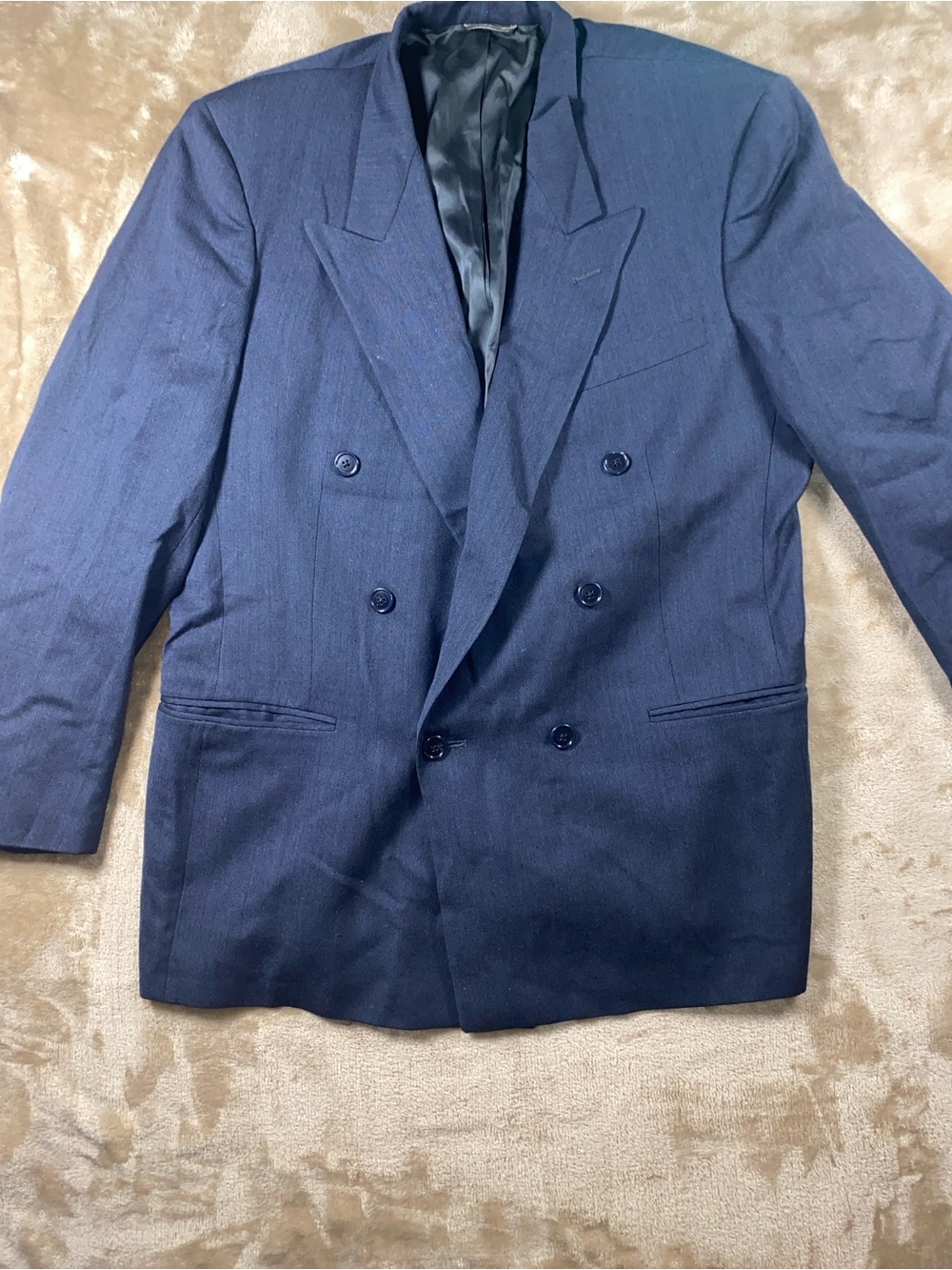 Vintage Wool Dior Double-Breasted Navy Sport Coat